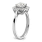 14k White Gold 1/4 Ct. Lab Grown Diamond VS/SI+ G+ April Birthstone White Sapphire Halo Ring