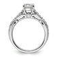 14k White Gold 3/8 Ct. Lab Grown Diamond VS/SI+ G+ 1 Ct. Center Round Shared Prong Engagement Ring