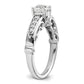 14k White Gold 1/4 Ct. Lab Grown Diamond VS/SI+ G+ 1 Ct. Center Round Channel Set Shared Prong Engagement Ring