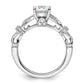 14k White Gold 1/4 Ct. Lab Grown Diamond VS/SI+ G+ 1 Ct. Center Round Bypass Engagement Ring