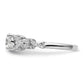 14k White Gold 1/4 Ct. Lab Grown Diamond VS/SI+ G+ 1 Ct. Center Round Bypass Engagement Ring