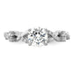 14k White Gold 1/4 Ct. Lab Grown Diamond VS/SI+ G+ 1 Ct. Center Round Bypass Engagement Ring