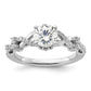 14k White Gold 1/4 Ct. Lab Grown Diamond VS/SI+ G+ 1 Ct. Center Round Bypass Engagement Ring