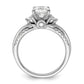 14k White Gold 3/8 Ct. Lab Grown Diamond VS/SI+ G+ 1 Ct. Center Round Shared Prong Engagement Ring