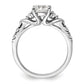 14k White Gold 1/3 Ct. Lab Grown Diamond VS/SI+ G+ 1 Ct. Center Round Shared Prong Engagement Ring