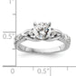 14k White Gold 1/3 Ct. Lab Grown Diamond VS/SI+ G+ 1 Ct. Center Round Shared Prong Engagement Ring