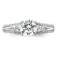 14k White Gold 1/2 Ct. Lab Grown Diamond VS/SI+ G+ 1 Ct. Center Round Channel Set Shared Prong Engagement Ring