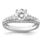 14k White Gold 1/2 Ct. Lab Grown Diamond VS/SI+ G+ 1 Ct. Center Round Channel Set Shared Prong Engagement Ring