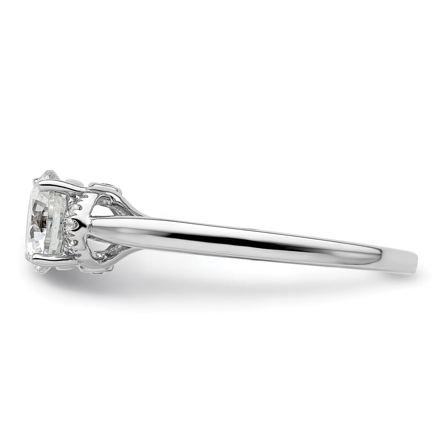 14k White Gold 1/20 Ct. Lab Grown Diamond VS/SI+ G+ 1 Ct. center Round Solitaire Engagement Ring