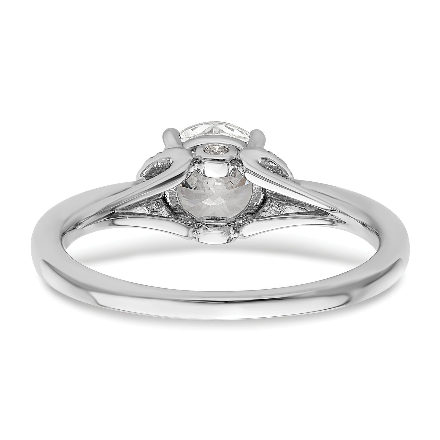 14k White Gold 1/20 Ct. Lab Grown Diamond VS/SI+ G+ 1 Ct. center Round Solitaire Engagement Ring