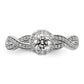 10k White Gold 3/4 Ct. Lab Grown Diamond VS/SI+ G+ Round Complete Fancy Halo Engagement Ring