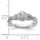 14k White Gold 3/4 Ct. Lab Grown Diamond VS/SI+ G+ Round Fancy Halo Engagement Ring