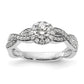 14k White Gold 3/4 Ct. Lab Grown Diamond VS/SI+ G+ Round Complete Fancy Halo Engagement Ring