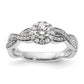 10k White Gold 3/4 Ct. Lab Grown Diamond VS/SI+ G+ Round Fancy Halo Engagement Ring