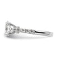 14k White Gold 3/4 Ct. Lab Grown Diamond VS/SI+ G+ 1 Ct. Center Oval Engagement Ring