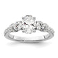 14k White Gold 3/4 Ct. Lab Grown Diamond VS/SI+ G+ 1 Ct. Center Oval Engagement Ring