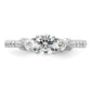 14k White Gold 3/8 Ct. Lab Grown Diamond VS/SI+ G+ 1/2 Ct. Center Engagement Ring