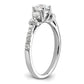 14k White Gold 3/8 Ct. Lab Grown Diamond VS/SI+ G+ 1/2 Ct. Center Engagement Ring