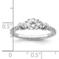 14k White Gold 3/8 Ct. Lab Grown Diamond VS/SI+ G+ 1/2 Ct. Center Engagement Ring