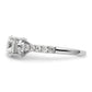 14k White Gold 1/3 Ct. Lab Grown Diamond VS/SI+ G+ 1 Ct. center Round Engagement Ring