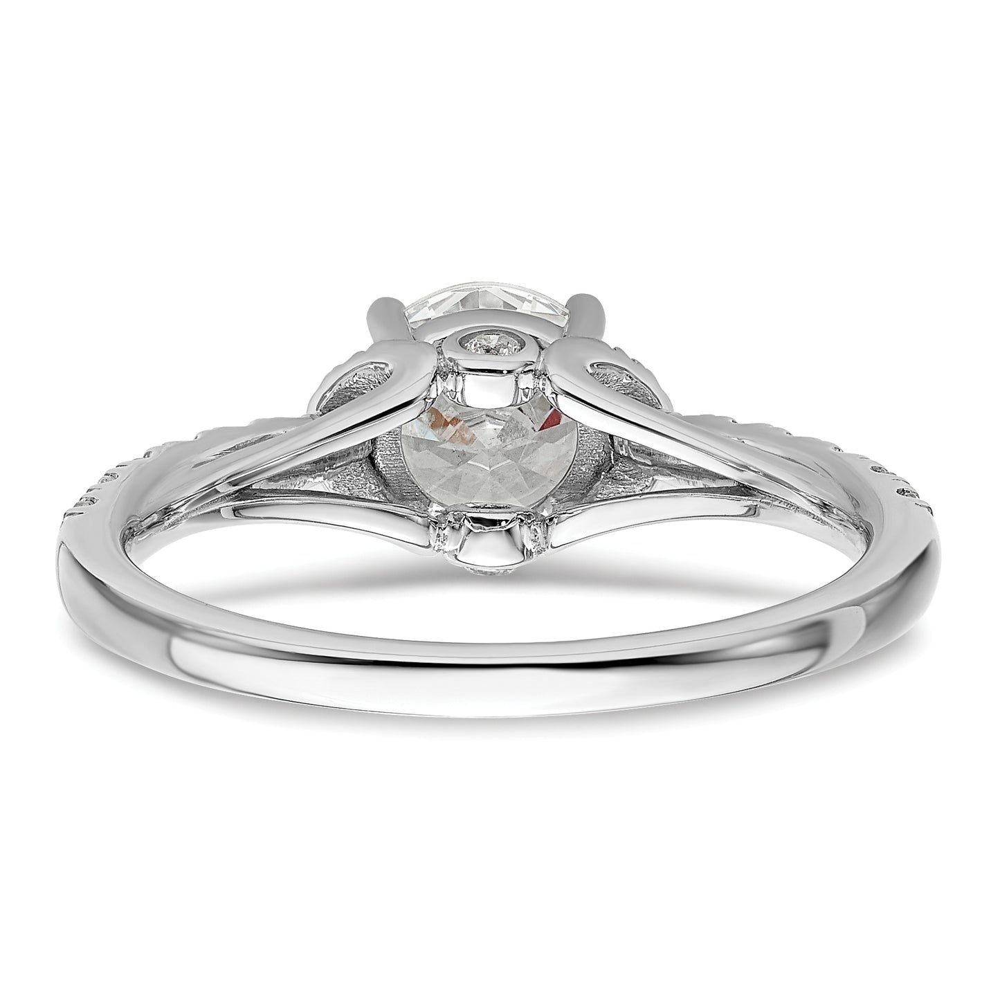 14k White Gold 1/3 Ct. Lab Grown Diamond VS/SI+ G+ 1 Ct. center Round Engagement Ring