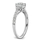 14k White Gold 1/3 Ct. Lab Grown Diamond VS/SI+ G+ 1 Ct. center Round Engagement Ring