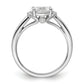 14k White Gold 1/20 Ct. Lab Grown Diamond VS/SI+ G+ 1 Ct. Center East-West Oval Engagement Ring