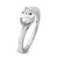 14k White Gold 1/20 Ct. Lab Grown Diamond VS/SI+ G+ 1 Ct. Center East-West Oval Engagement Ring