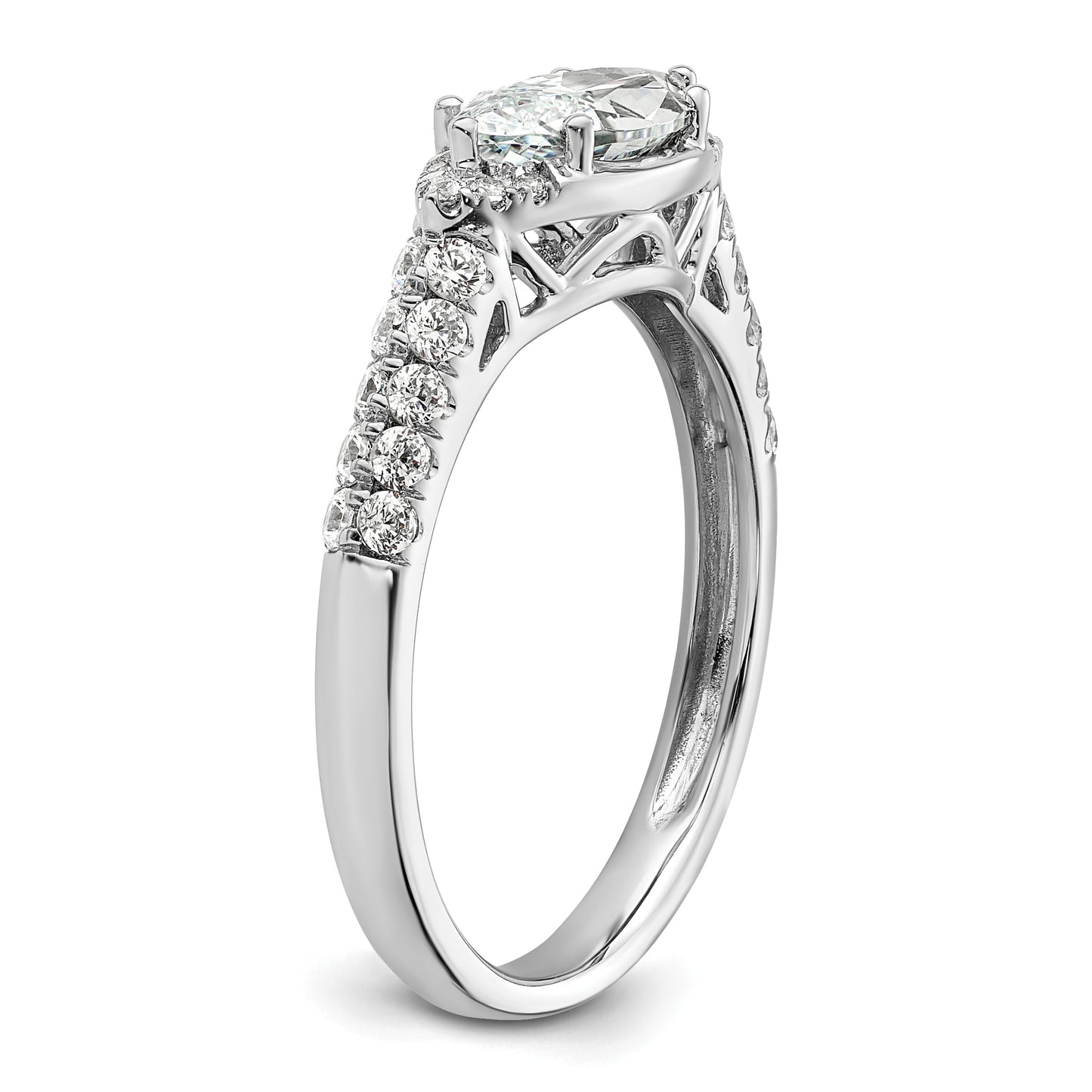 14k White Gold 1/3 Ct. Lab Grown Diamond VS/SI+ G+ 1 Ct. Center East-West Marquise Engagement Ring