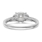 14k White Gold 1/3 Ct. Lab Grown Diamond VS/SI+ G+ 1 Ct. Center East-West Oval Engagement Ring