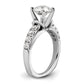 14k White Gold 1/2 Ct. Lab Grown Diamond VS/SI+ G+ 1 1/2 Ct. Center Round Shared Prong Engagement Ring