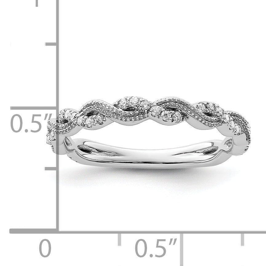 14k White Gold 1/6 Ct. Lab Grown Diamond VS/SI+ G+ Wedding Band Ring