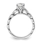 14k White Gold 1/5 Ct. Lab Grown Diamond VS/SI+ G+ 1 Ct. Center Round Engagement Ring