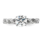 14k White Gold 1/5 Ct. Lab Grown Diamond VS/SI+ G+ 1 Ct. Center Round Engagement Ring