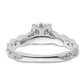 14k White Gold 1/5 Ct. Lab Grown Diamond VS/SI+ G+ 1 Ct. Center Round Engagement Ring