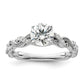 14k White Gold 1/5 Ct. Lab Grown Diamond VS/SI+ G+ 1 Ct. Center Round Engagement Ring