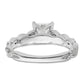 14k White Gold 1/5 Ct. Lab Grown Diamond VS/SI+ G+ 1 Ct. Center Princess Engagement Ring