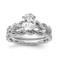 14k White Gold 1/5 Ct. Lab Grown Diamond VS/SI+ G+ 1 Ct. Center Oval Engagement Ring