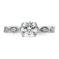 14k White Gold 1/8 Ct. Lab Grown Diamond VS/SI+ G+ 1 Ct. Center Round Engagement Ring