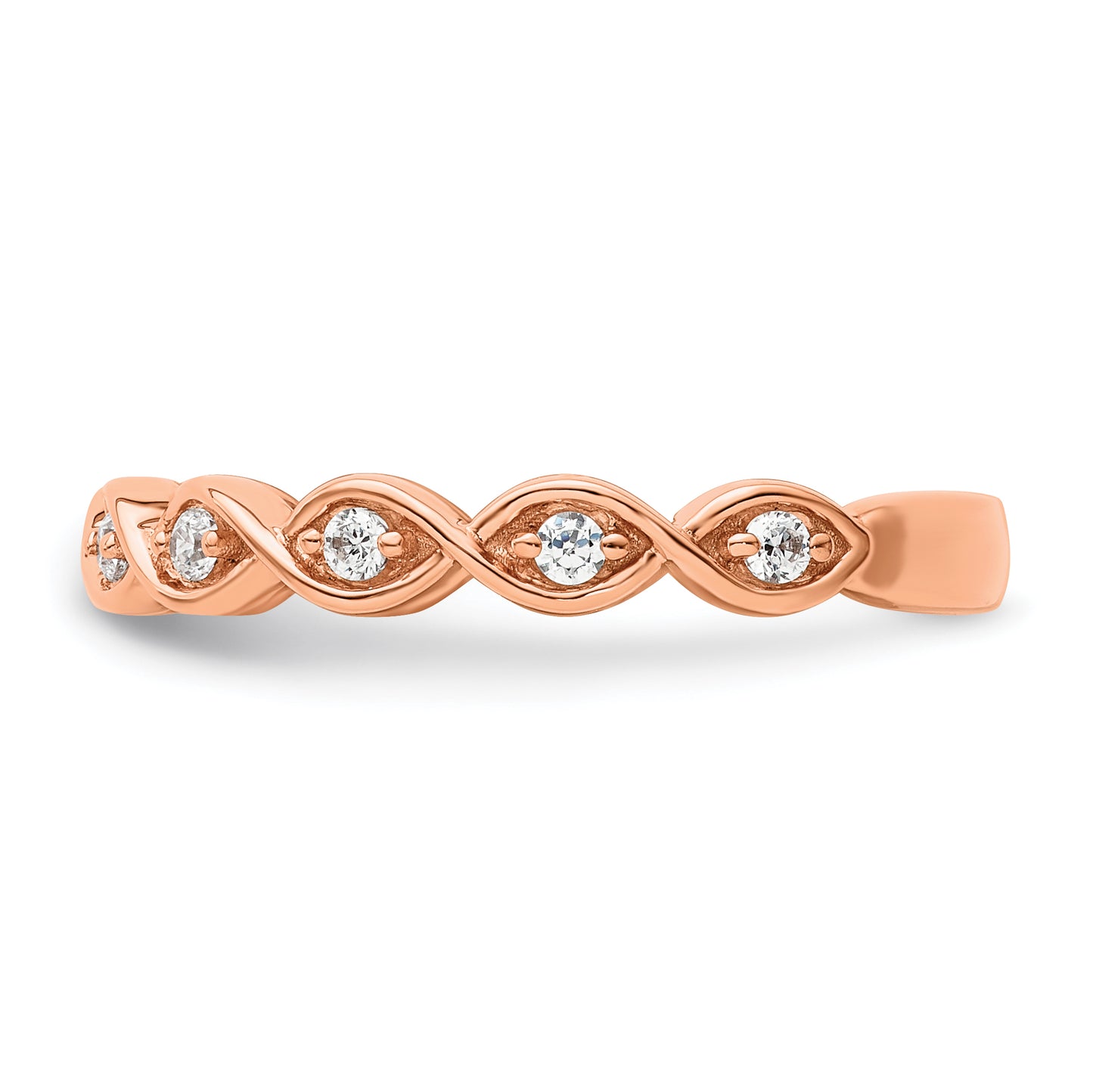 14k Rose Gold 1/5 Ct. Lab Grown Diamond VS/SI+ G+ Wedding Band Ring