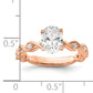 14k Rose Gold 1/6 Ct. Lab Grown Diamond VS/SI+ G+ 1 Ct. Center Oval Engagement Ring