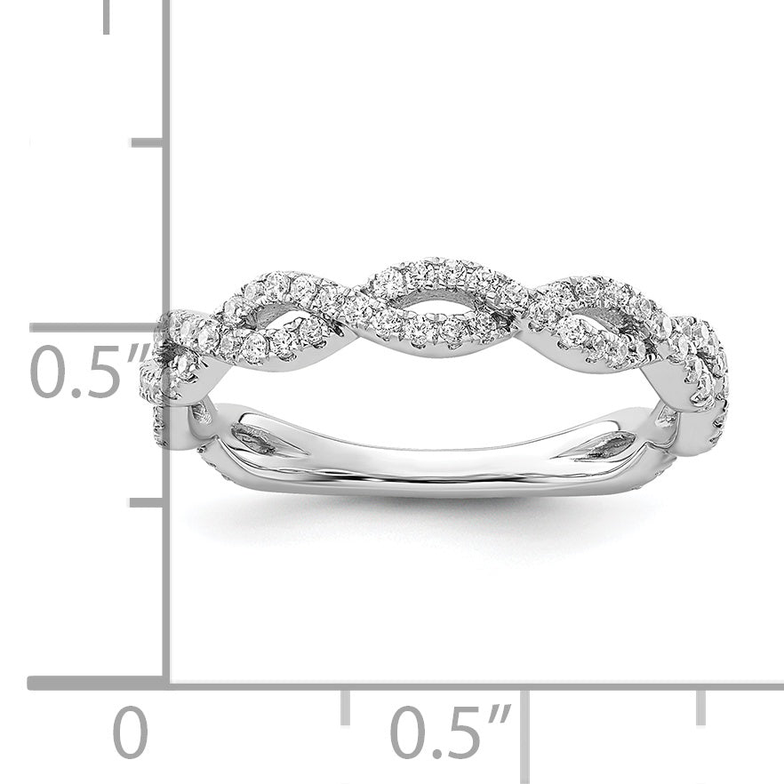 14k White Gold 3/8 Ct. Lab Grown Diamond VS/SI+ G+ Wedding Band Ring