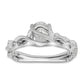 14k White Gold 3/8 Ct. Lab Grown Diamond VS/SI+ G+ 1 Ct. Center Oval Engagement Ring