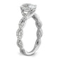 14k White Gold 3/8 Ct. Lab Grown Diamond VS/SI+ G+ 1 Ct. Center Oval Engagement Ring