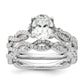 14k White Gold 3/8 Ct. Lab Grown Diamond VS/SI+ G+ 1 Ct. Center Oval Engagement Ring