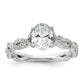 14k White Gold 3/8 Ct. Lab Grown Diamond VS/SI+ G+ 1 Ct. Center Oval Engagement Ring