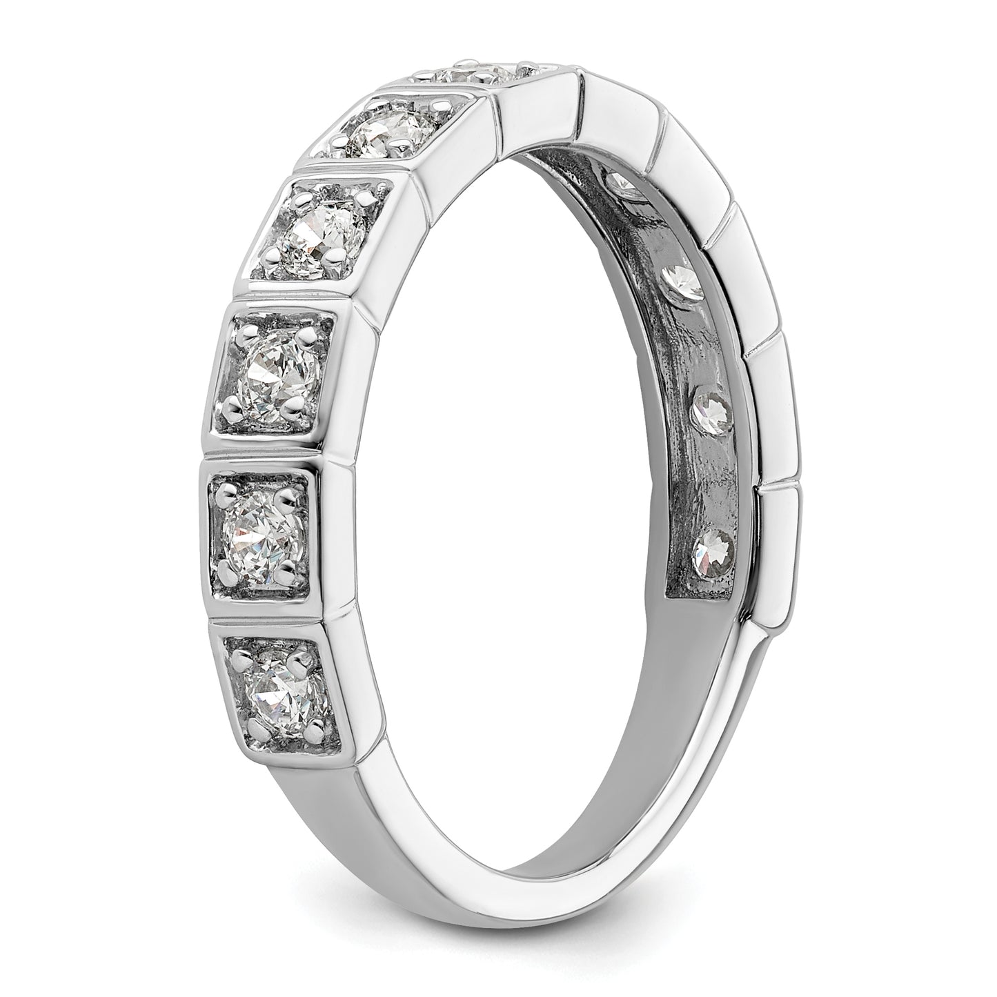 14k White Gold 1/2 Ct. Lab Grown Diamond VS/SI+ G+ Fashion Band Ring