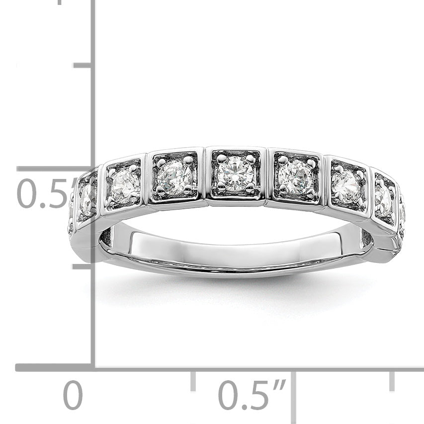 14k White Gold 1/2 Ct. Lab Grown Diamond VS/SI+ G+ Fashion Band Ring