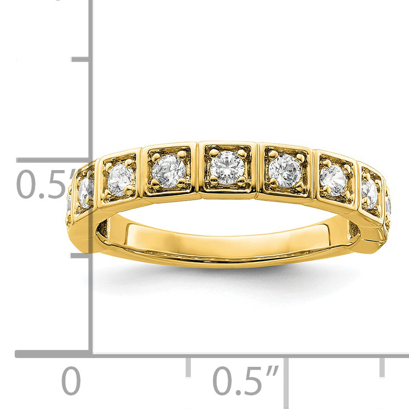 14k Yellow Gold 1/2 Ct. Lab Grown Diamond VS/SI+ G+ Fashion Band Ring