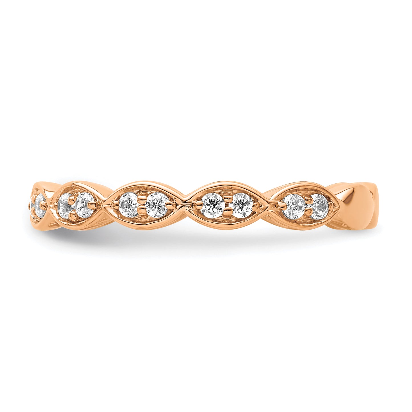 14k Rose Gold 1/4 Ct. Lab Grown Diamond VS/SI+ G+ Fashion Band Ring